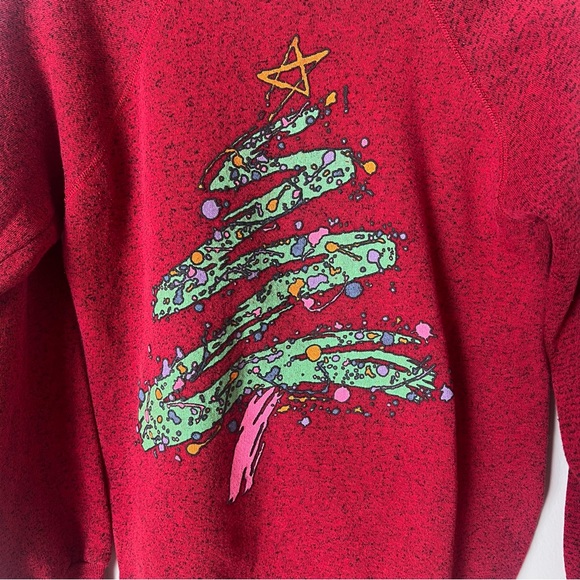Vintage 80s 90s Christmas Tree Crewneck Sweatshirt Made in USA - Picture 7 of 10